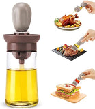 Integrated Oil Bottle with Silicone Brush and Brush Cover   for Kitchen Cooking BBQ Baking