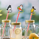 Silicone Cute Straw Cover - 12 Pack Cute Reusable Drinking Straw Caps Lids Dust-Proof Straw Plugs for Straw Tips for Home Kitchen Accessories (Cute Straw Cover)