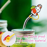 Silicone Cute Straw Cover - 12 Pack Cute Reusable Drinking Straw Caps Lids Dust-Proof Straw Plugs for Straw Tips for Home Kitchen Accessories (Cute Straw Cover)