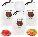 300Pcs Elastic Food Storage Covers Reusable Stretch Plastic Wrap Bowl Covers Fresh Keeping Bags Elastic Alternative to Foil for Family Outdoor Picnic Kitchen Wrap Seal Caps