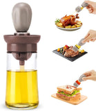 Integrated Oil Bottle with Silicone Brush and Brush Cover   for Kitchen Cooking BBQ Baking