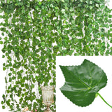 12 Pcs Artificial Leaf Trailing Garland Vine Plant Home Decoration Garden Patio Wedding Party