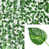 12 Pcs Artificial Leaf Trailing Garland Vine Plant Home Decoration Garden Patio Wedding Party