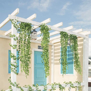 12 Pcs Artificial Leaf Trailing Garland Vine Plant Home Decoration Garden Patio Wedding Party