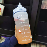 2 Liters Water Bottle Motivational Drinking Bottle Sports Water Bottle With Time Marker Stickers Portable Reusable Plastic Cups