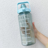 2 Liters Water Bottle Motivational Drinking Bottle Sports Water Bottle With Time Marker Stickers Portable Reusable Plastic Cups