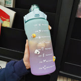 2 Liters Water Bottle Motivational Drinking Bottle Sports Water Bottle With Time Marker Stickers Portable Reusable Plastic Cups