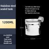 Large capacity coffee storage container Stainless steel coffee bean can Sealing coffee filling food storage container