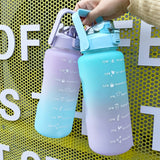 2 Liters Water Bottle Motivational Drinking Bottle Sports Water Bottle With Time Marker Stickers Portable Reusable Plastic Cups