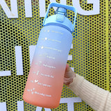 2 Liters Water Bottle Motivational Drinking Bottle Sports Water Bottle With Time Marker Stickers Portable Reusable Plastic Cups