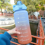 2 Liters Water Bottle Motivational Drinking Bottle Sports Water Bottle With Time Marker Stickers Portable Reusable Plastic Cups