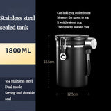 Large capacity coffee storage container Stainless steel coffee bean can Sealing coffee filling food storage container