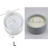 Round Candle Jar Concrete Mold DIY Handmade Fragrance Candle Wax Storage Box Cement Plaster Silicone Molds Home Craft Decoration