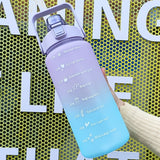 2 Liters Water Bottle Motivational Drinking Bottle Sports Water Bottle With Time Marker Stickers Portable Reusable Plastic Cups