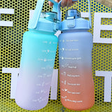 2 Liters Water Bottle Motivational Drinking Bottle Sports Water Bottle With Time Marker Stickers Portable Reusable Plastic Cups