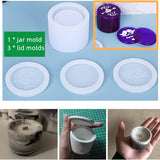 Round Candle Jar Concrete Mold DIY Handmade Fragrance Candle Wax Storage Box Cement Plaster Silicone Molds Home Craft Decoration