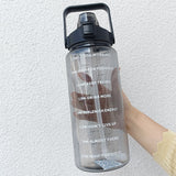 2 Liters Water Bottle Motivational Drinking Bottle Sports Water Bottle With Time Marker Stickers Portable Reusable Plastic Cups