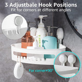 Bathroom Corner Shower Caddy Suction Cup And NO-Drilling Removable Bathroom Shower Shelf