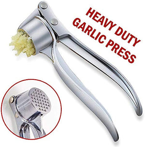 Garlic Press Mincer Ginger Crusher Squeezer Heavy Duty Metal Garlic Presser Chopper Slicer (Classic)