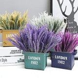 8 Bunches Artificial Lavender Flowers Flocked Plastic Lavender Bundle Fake Plants