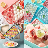 Round Ice Cube Tray with Lid & Bin（66pcs in 1）