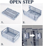 Collapsible Plastic Storage Baskets for Organizing with Handle