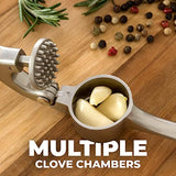 Kitchen Easy To Clean Premium Garlic Press with Soft and Easy To Squeeze Handle - Includes Silicone Garlic Peeler & Cleaning Brush