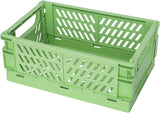 Collapsible Plastic Storage Baskets for Organizing with Handle