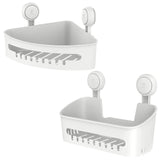 Bathroom Corner Shower Caddy Suction Cup And NO-Drilling Removable Bathroom Shower Shelf