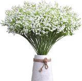 JIFTOK Babys Breath Artificial Flowers, 24 Pcs Fake Flowers Gypsophila Bouquet Fall Flowers Artificial for Decoration, Real Touch Silk Flower for Wedding Christmas DIY Party Home Garden Office(White)