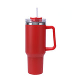 40oz In-Car Vacuum Flasks Portable Stainless Steel Insulated Tumbler with Straw  & Handle