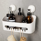 Bathroom Corner Shower Caddy Suction Cup And NO-Drilling Removable Bathroom Shower Shelf