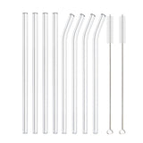 High Borosilicate Glass Straws Eco Friendly Reusable Drinking Straw for Smoothies Cocktails Bar Accessories Straws with Brushes