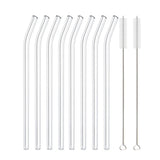 High Borosilicate Glass Straws Eco Friendly Reusable Drinking Straw for Smoothies Cocktails Bar Accessories Straws with Brushes