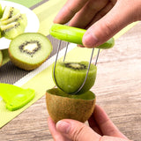 2 in 1 Vegetable Fruit Peeled Kiwi Cutter Device Digging Core Spiral Slicer Kitchen Peeler