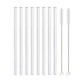 High Borosilicate Glass Straws Eco Friendly Reusable Drinking Straw for Smoothies Cocktails Bar Accessories Straws with Brushes