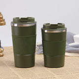 Vacuum Stainless Steel Double Walled Reusable Travel Insulated Coffee Cup with Leakproof Lid for Hot and Cold Water Coffee