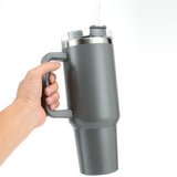 40oz In-Car Vacuum Flasks Portable Stainless Steel Insulated Tumbler with Straw  & Handle