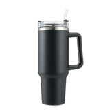 40oz In-Car Vacuum Flasks Portable Stainless Steel Insulated Tumbler with Straw  & Handle