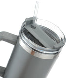 40oz In-Car Vacuum Flasks Portable Stainless Steel Insulated Tumbler with Straw  & Handle