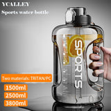 Fitness Cup Bpa Free Drinking Bottle Large Capacity Portable TRITAN Sports Water Bottle With Straw 1700ML/2500ML/3800ML