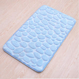 Cobblestone Embossed Bathroom Bath Mat Coral Fleece Non-slip Carpet In Bathtub Floor Rug Shower Room Doormat Memory Foam Pad