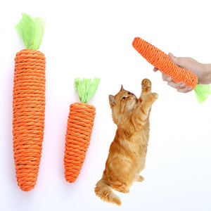 Carrot Pet Cat Toy Paper Rope Chew Toys Built-in Bell Small Animals Cute Pet Toys