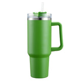 40oz In-Car Vacuum Flasks Portable Stainless Steel Insulated Tumbler with Straw  & Handle