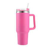 40oz In-Car Vacuum Flasks Portable Stainless Steel Insulated Tumbler with Straw  & Handle