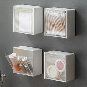 Plastic Wall Mounted Storage Boxes Dustproof Bathroom Organizer