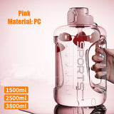 Fitness Cup Bpa Free Drinking Bottle Large Capacity Portable TRITAN Sports Water Bottle With Straw 1700ML/2500ML/3800ML