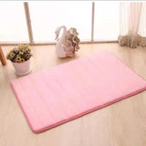 Home Bath Mat Coral Fleece Bathroom Carpet Water Absorption Non-slip Memory Foam Absorbent Washable Rug Toilet Floor Mat