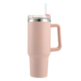 40oz In-Car Vacuum Flasks Portable Stainless Steel Insulated Tumbler with Straw  & Handle