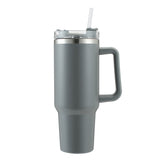 40oz In-Car Vacuum Flasks Portable Stainless Steel Insulated Tumbler with Straw  & Handle